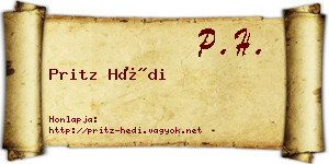 Pritz Hédi névjegykártya